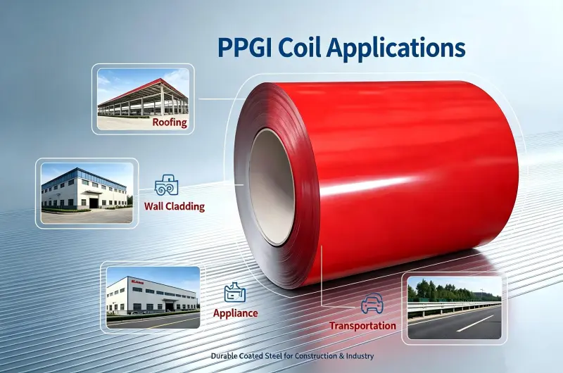 High Durability PPGL / Pre-painted Galvalume Steel Coil for Global Construction