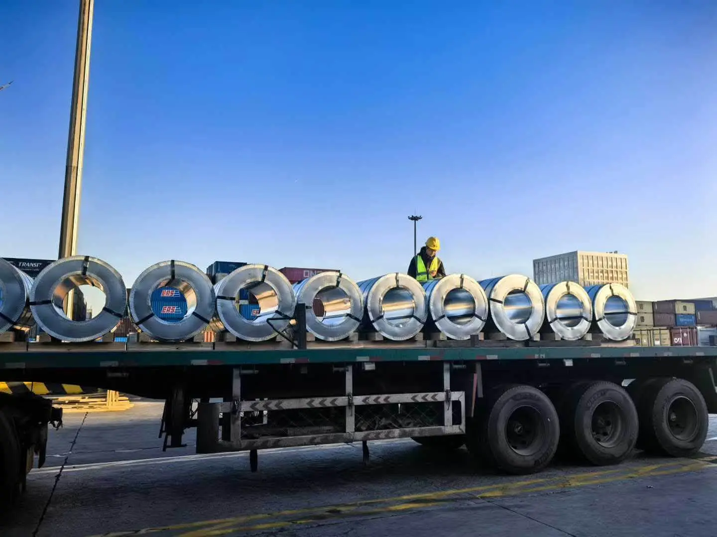 Steel coils inventory at China steel manufacturer warehouse